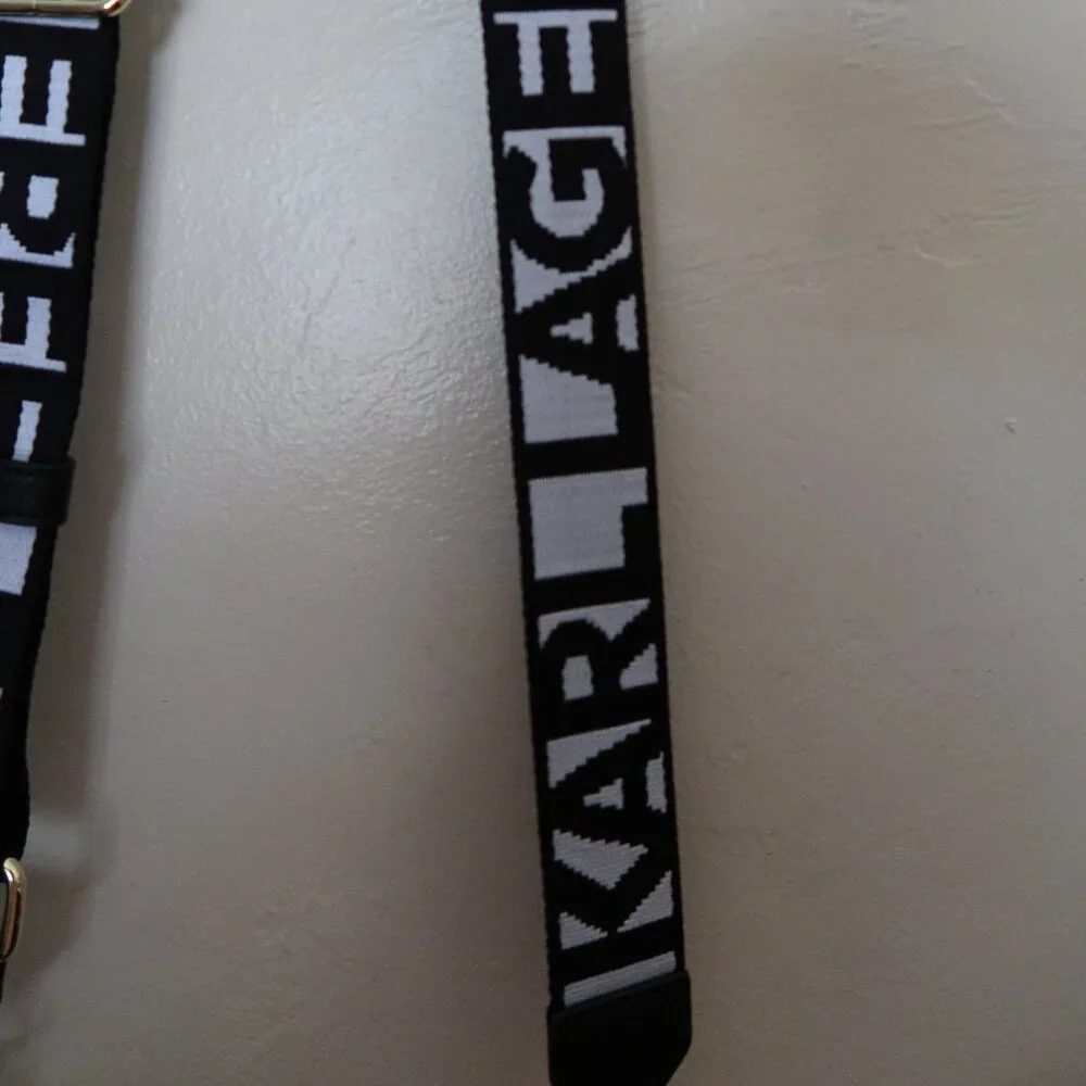 Karl Lagerfeld Paris Simone Small Leather Crossbody Black No Handle - Picture 3 of 12